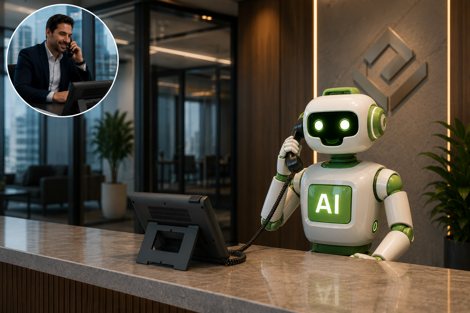 E-MetroTel AI Receptionist answering and routing business calls