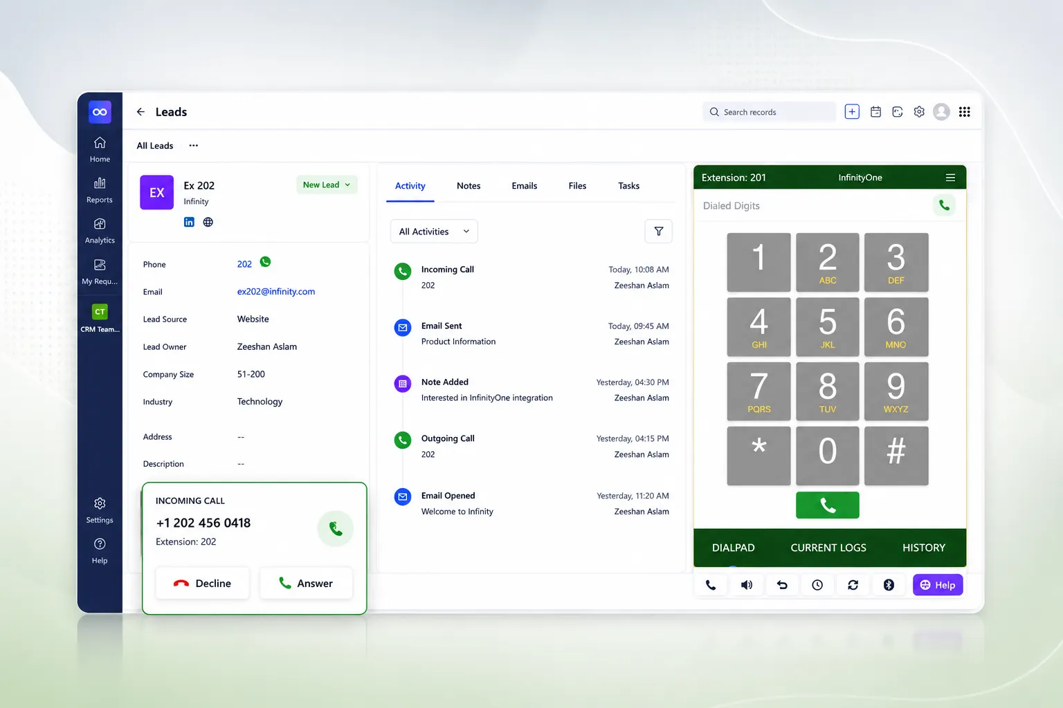 E-MetroTel telephony integration improving customer call workflows inside a CRM
