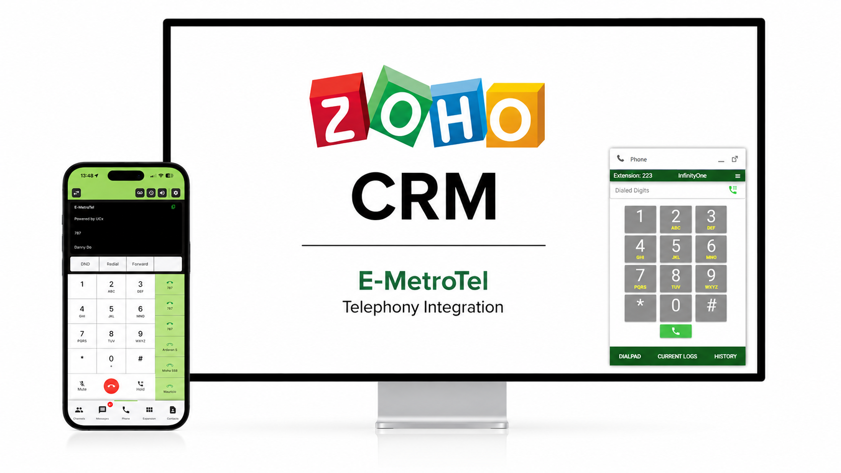InfinityOne business calling inside Zoho CRM