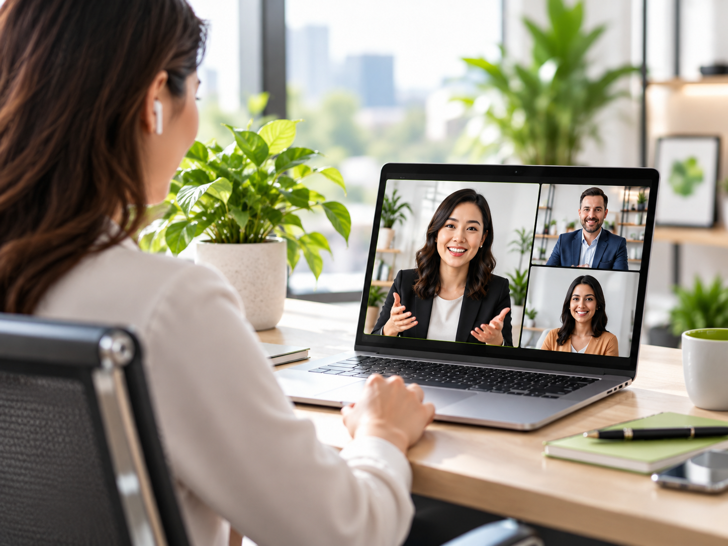 Attendee joining an E-MetroTel Live Lunch & Learn webinar on a laptop