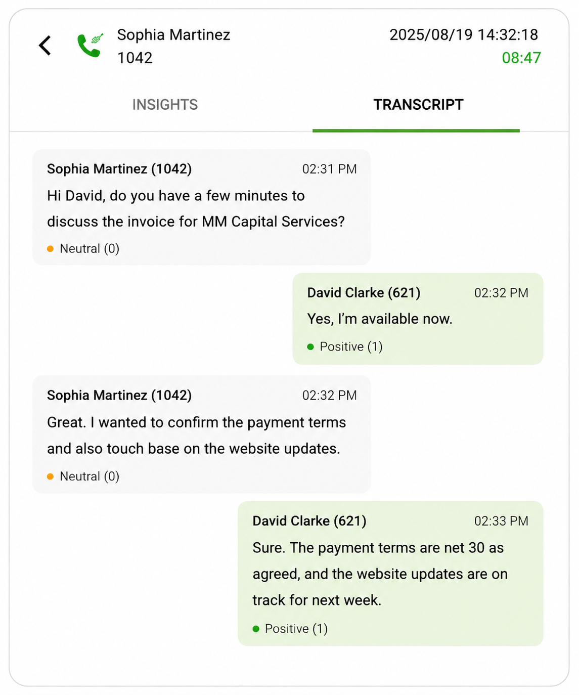 E-MetroTel AI transcription assistance