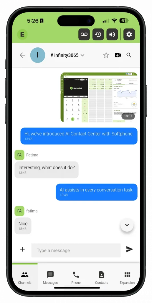 messaging features