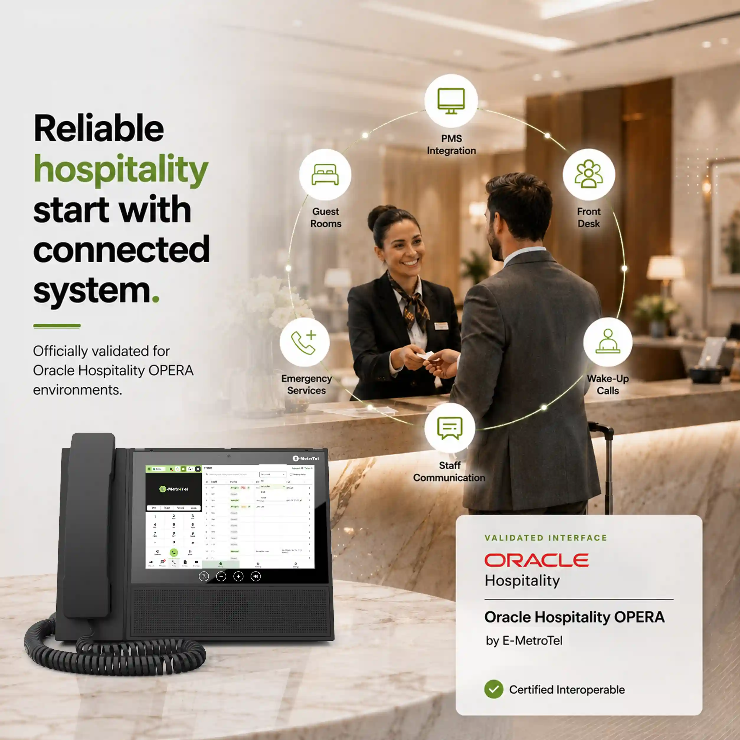 Hotel staff staying connected across the property with E-MetroTel mobility