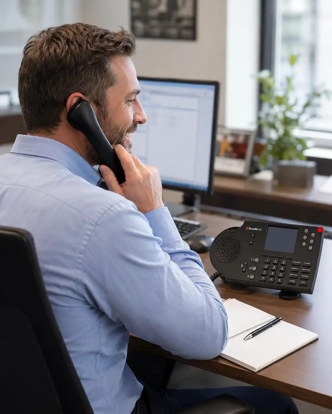 Existing ShoreTel phones connected to a supported E-MetroTel communication platform