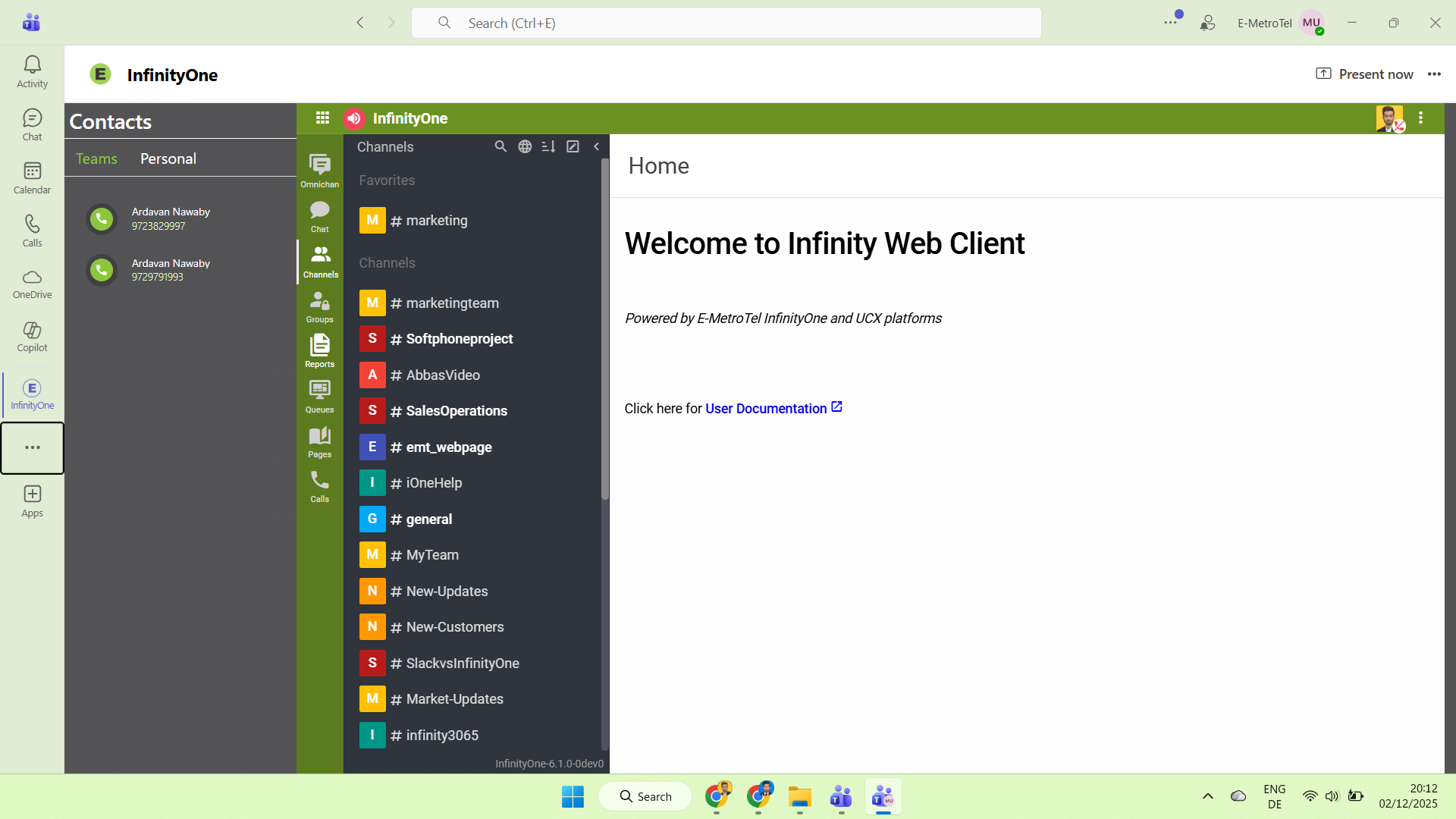 InfinityOne - Microsoft teams