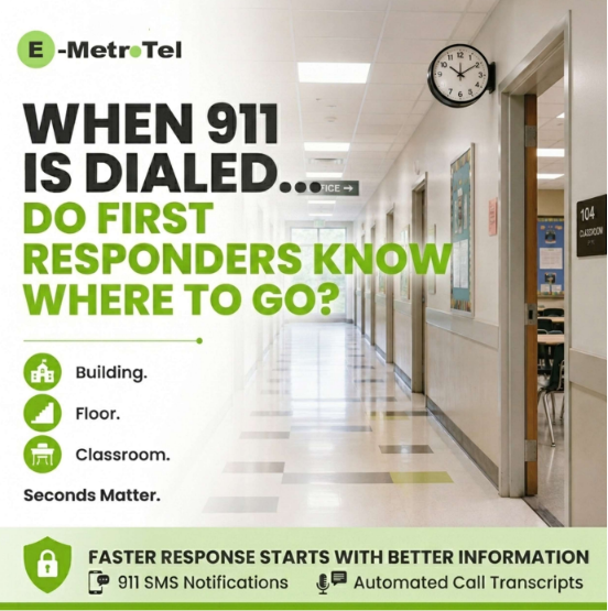 E911 emergency notification and RAY BAUM'S Act compliance for schools