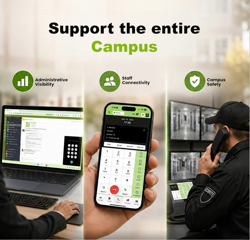 Support the entire campus: administrative visibility, staff connectivity, and campus safety