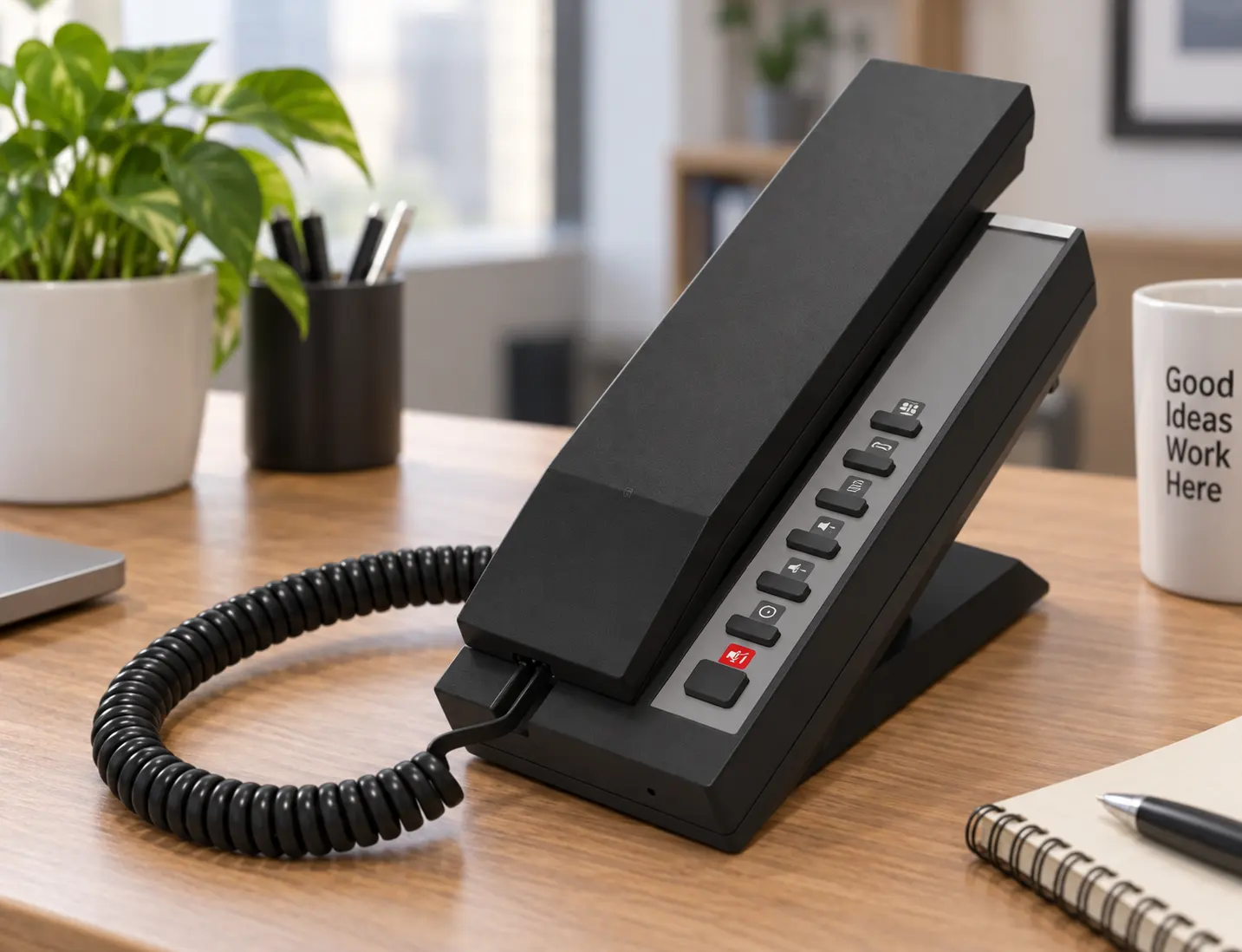 Infinity H25 wall mountable corded hotel phone for guest rooms