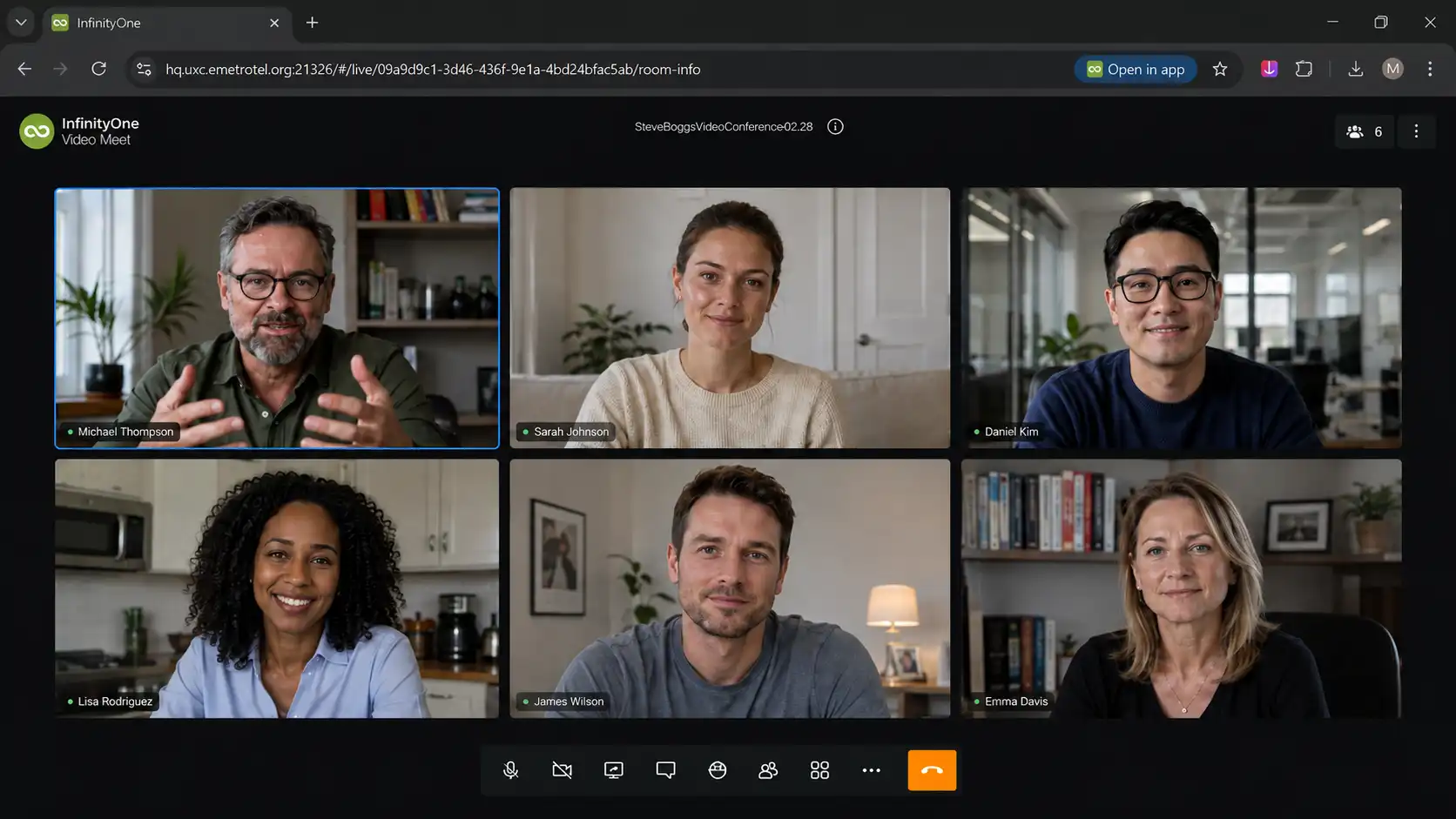 Infinity Web Client one-to-one video call and conference
